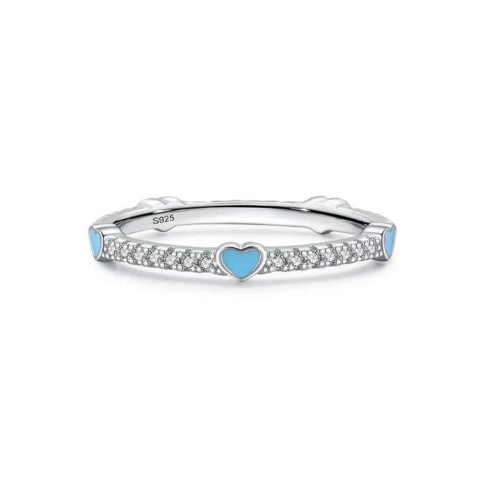 Enamel Hearts Ring