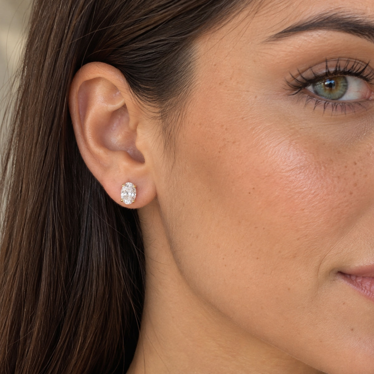 Oval Solitaire Studs
