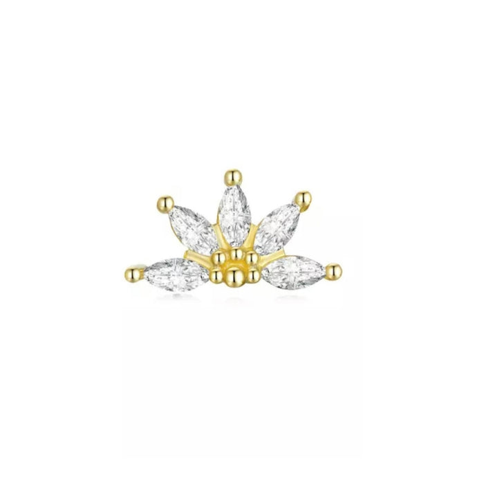 Half Flower Ball Screw Back Stud