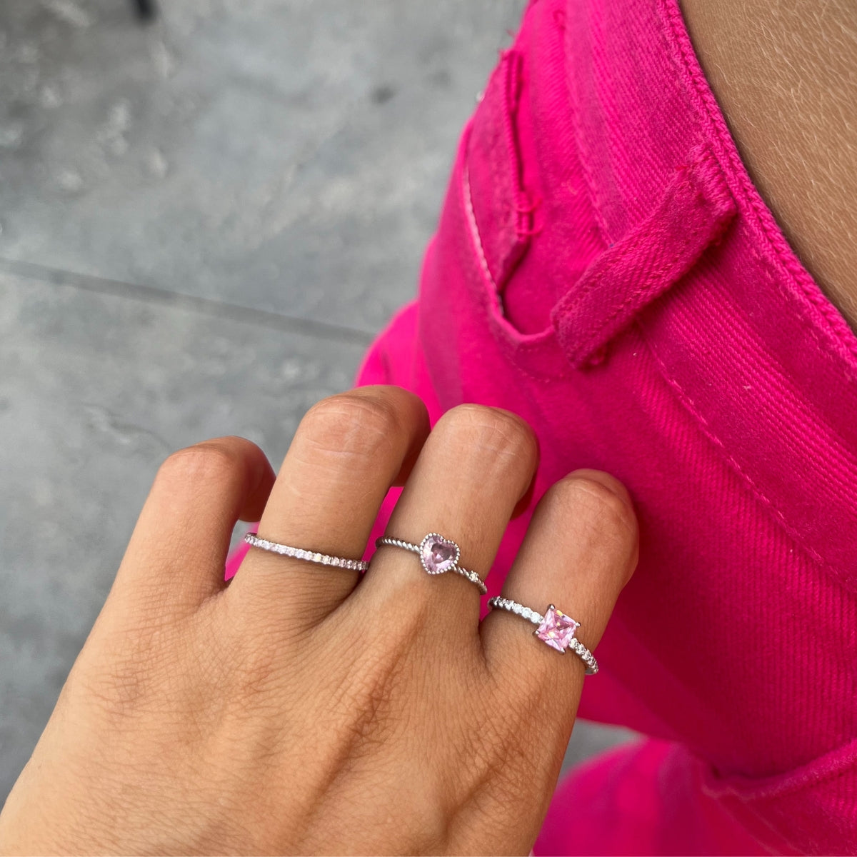 Pink Square Ring