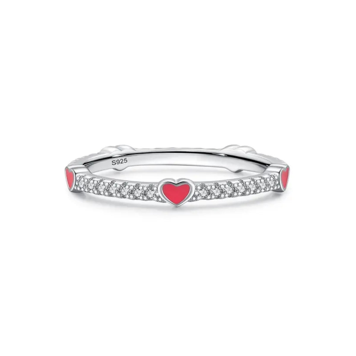 Enamel Hearts Ring