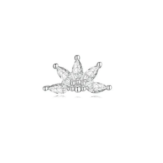 Half Flower Ball Screw Back Stud