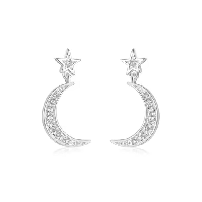 Sparkly Moon & Star Studs