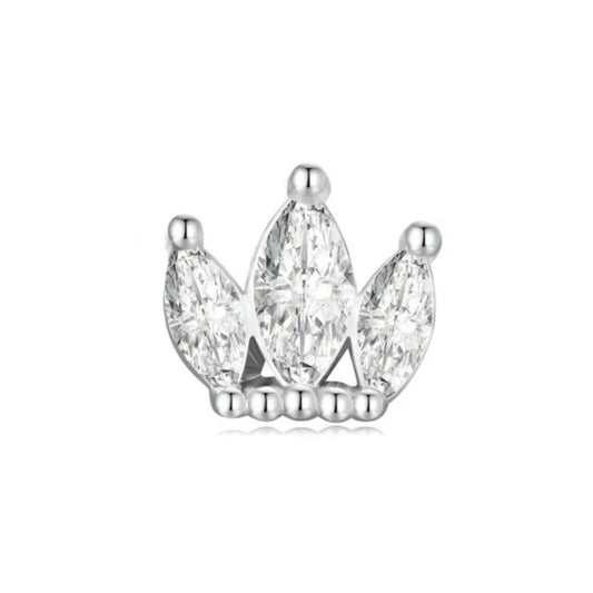 Royal Crown Ball Screw Back Stud