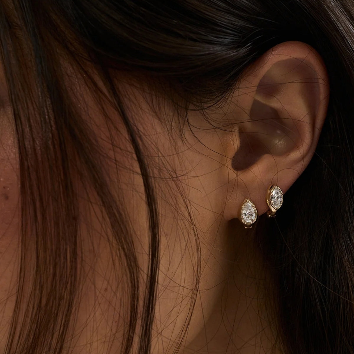Marquise Diamond Hoops