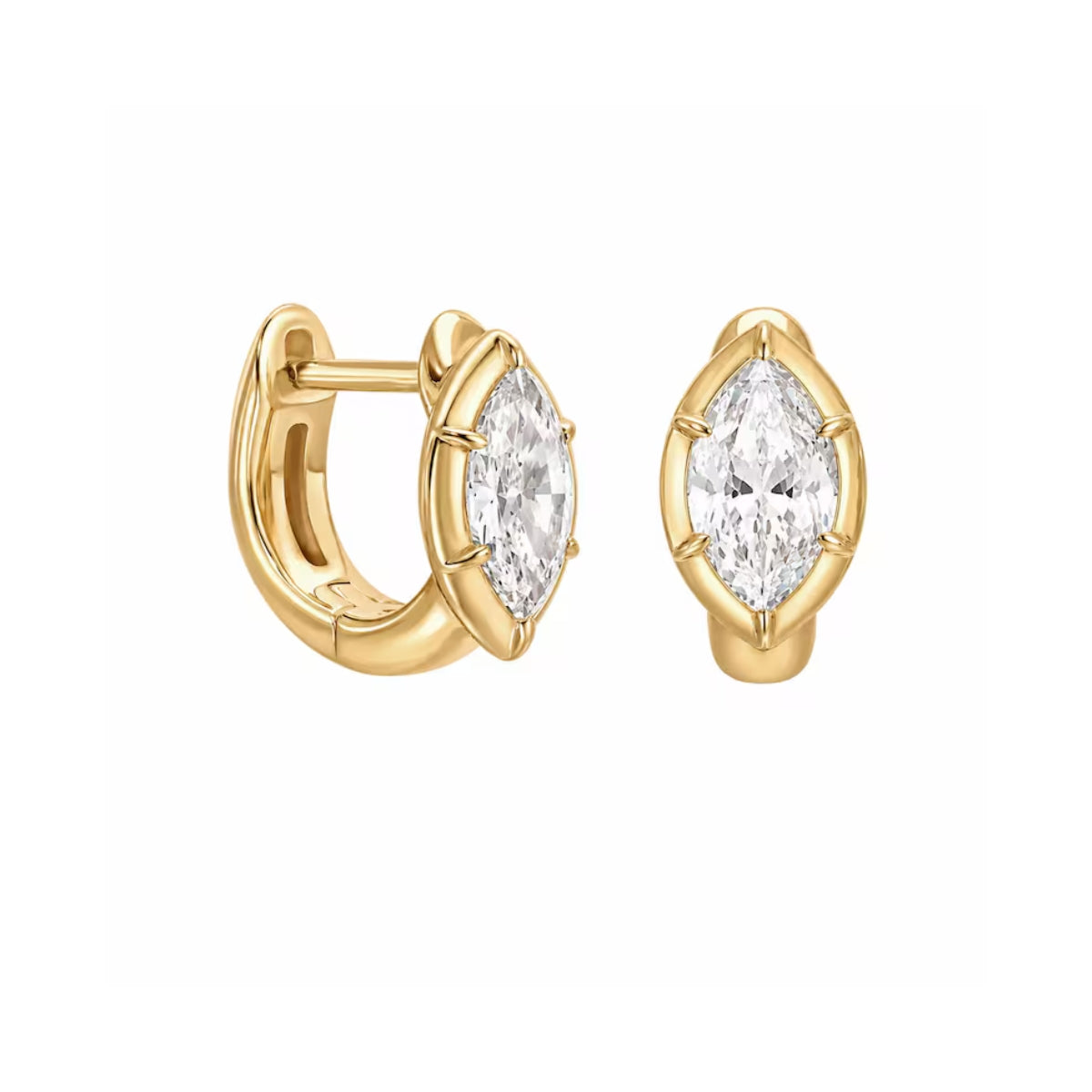 Marquise Diamond Hoops