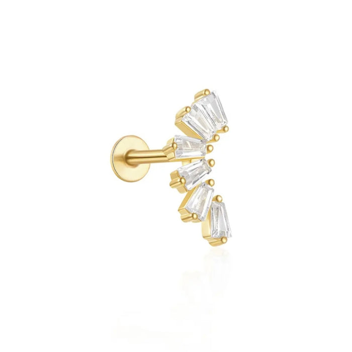 Baguette Bar Flat Back Stud
