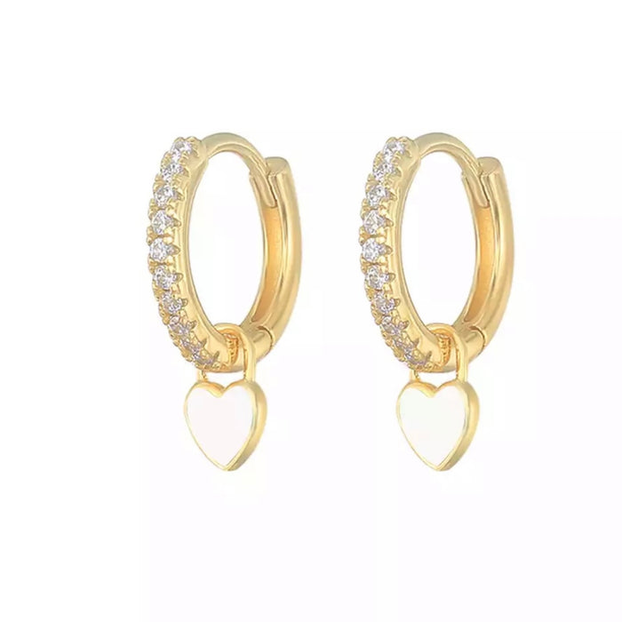 Enamel Heart Hoops