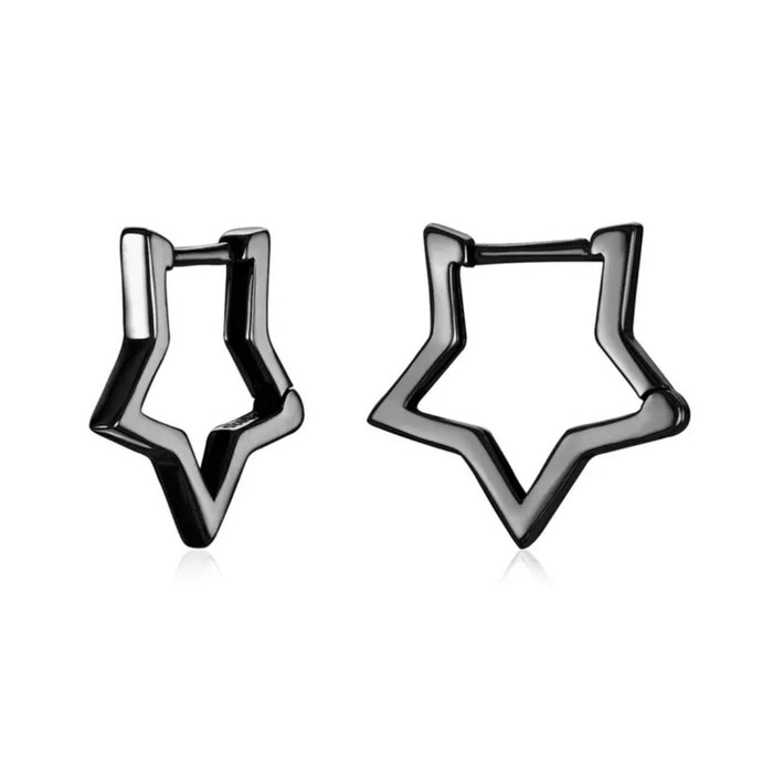 Black Star-Shaped Hoops