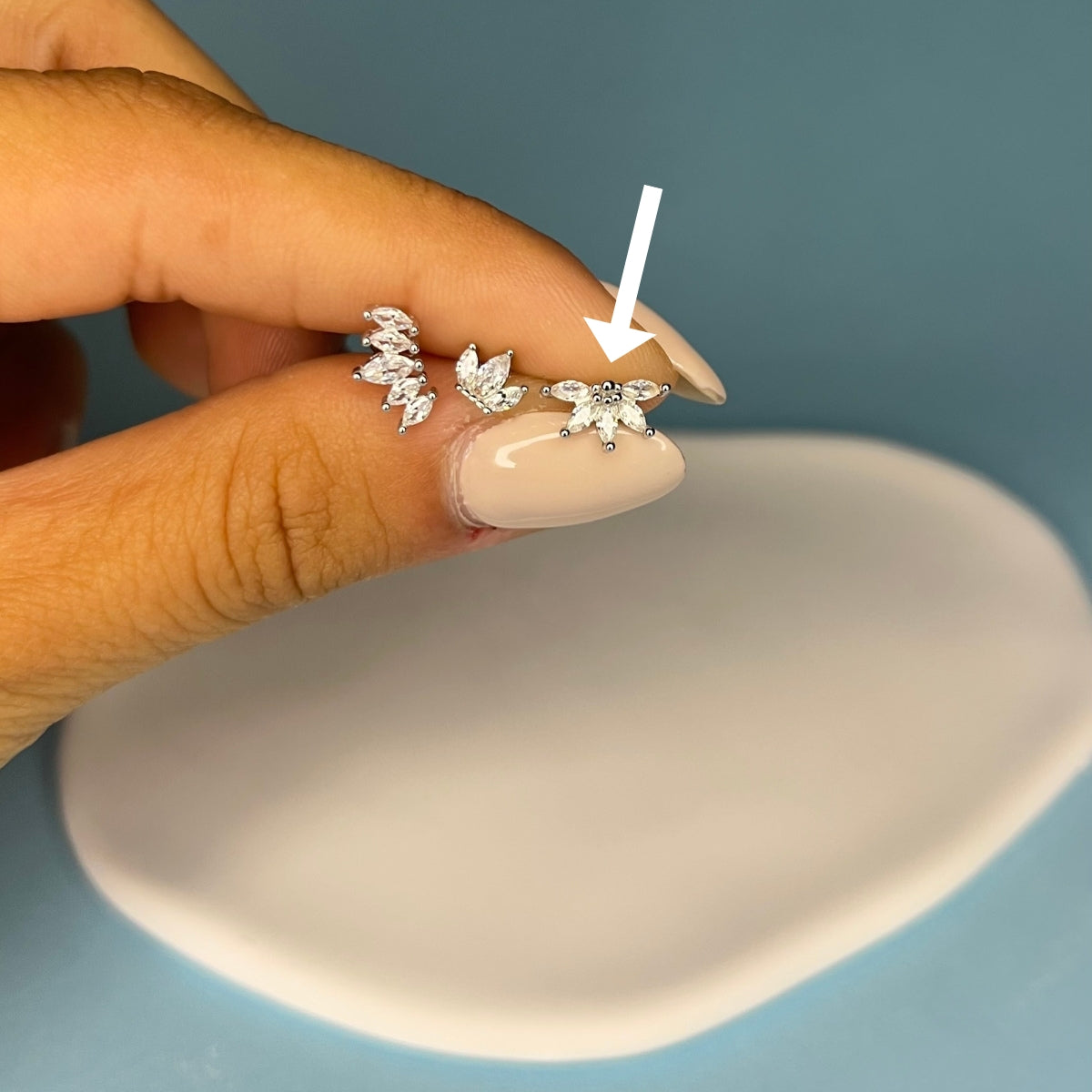Half Flower Ball Screw Back Stud