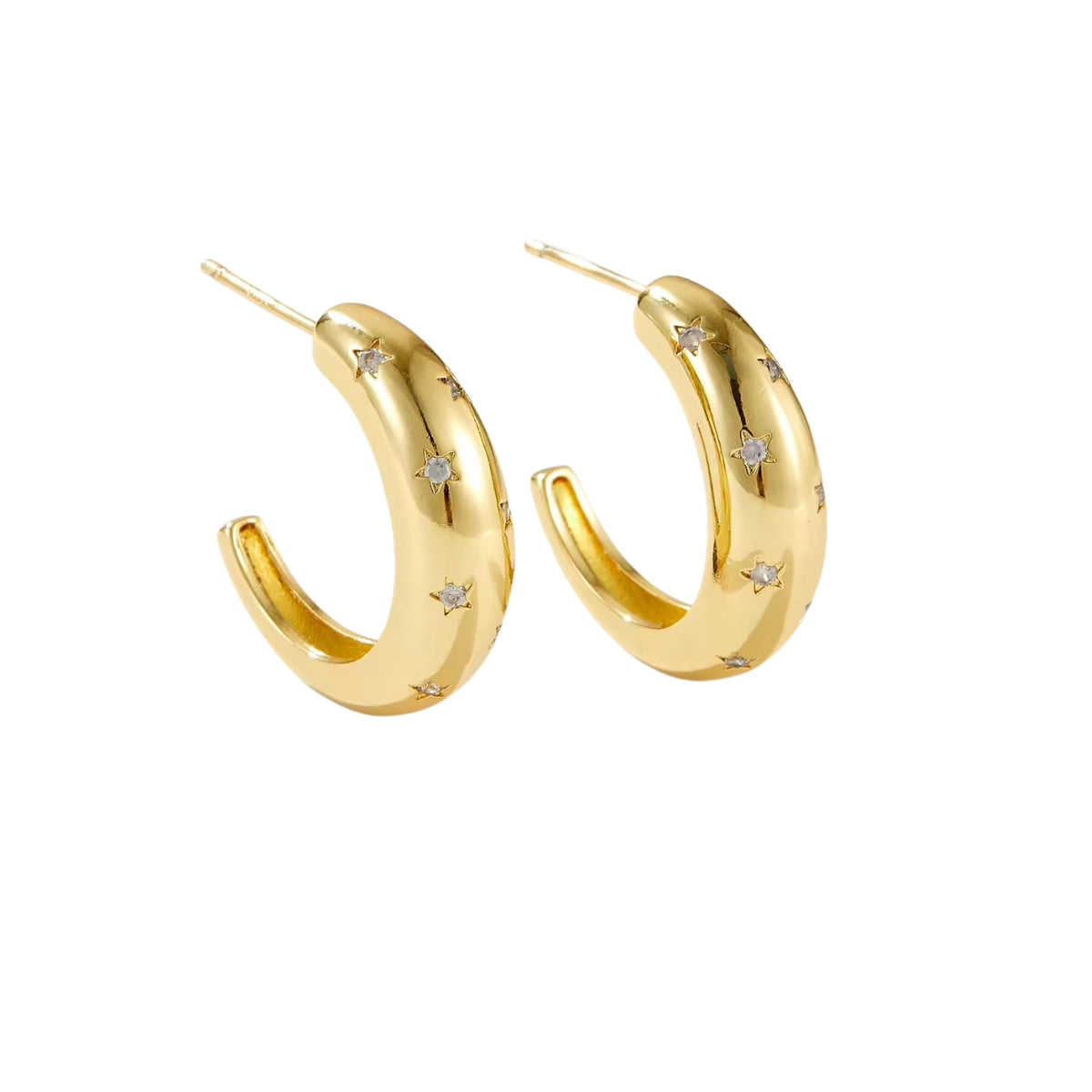 Celestial C-Shaped Hoops