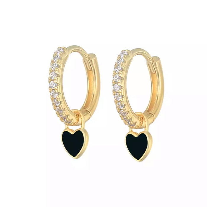 Enamel Heart Hoops
