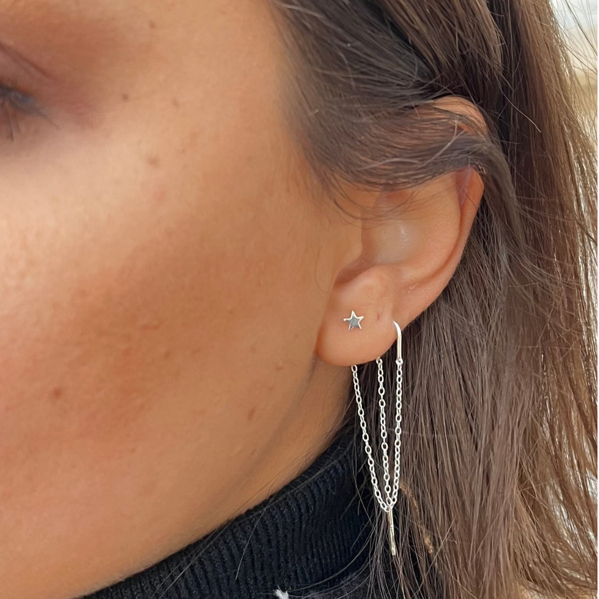 Star Stud & Tassel Chain