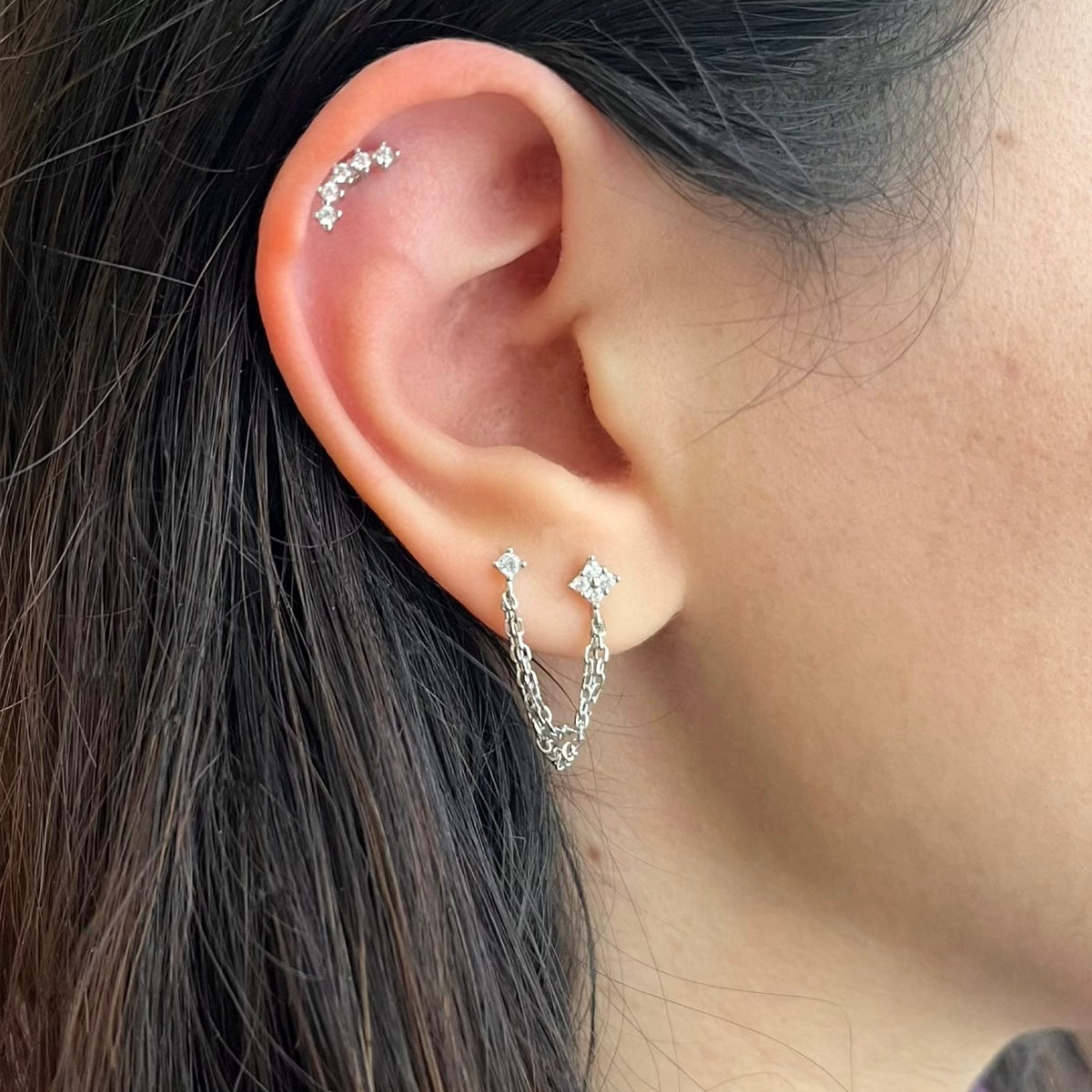 Flower Double Stud Chain