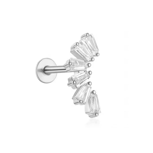 Baguette Bar Flat Back Stud