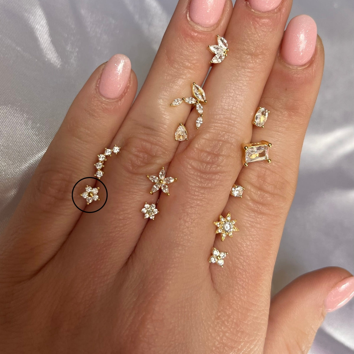 Zirconia Star Flat Back Stud