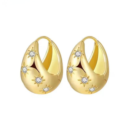 Starry Teardrop Hoops