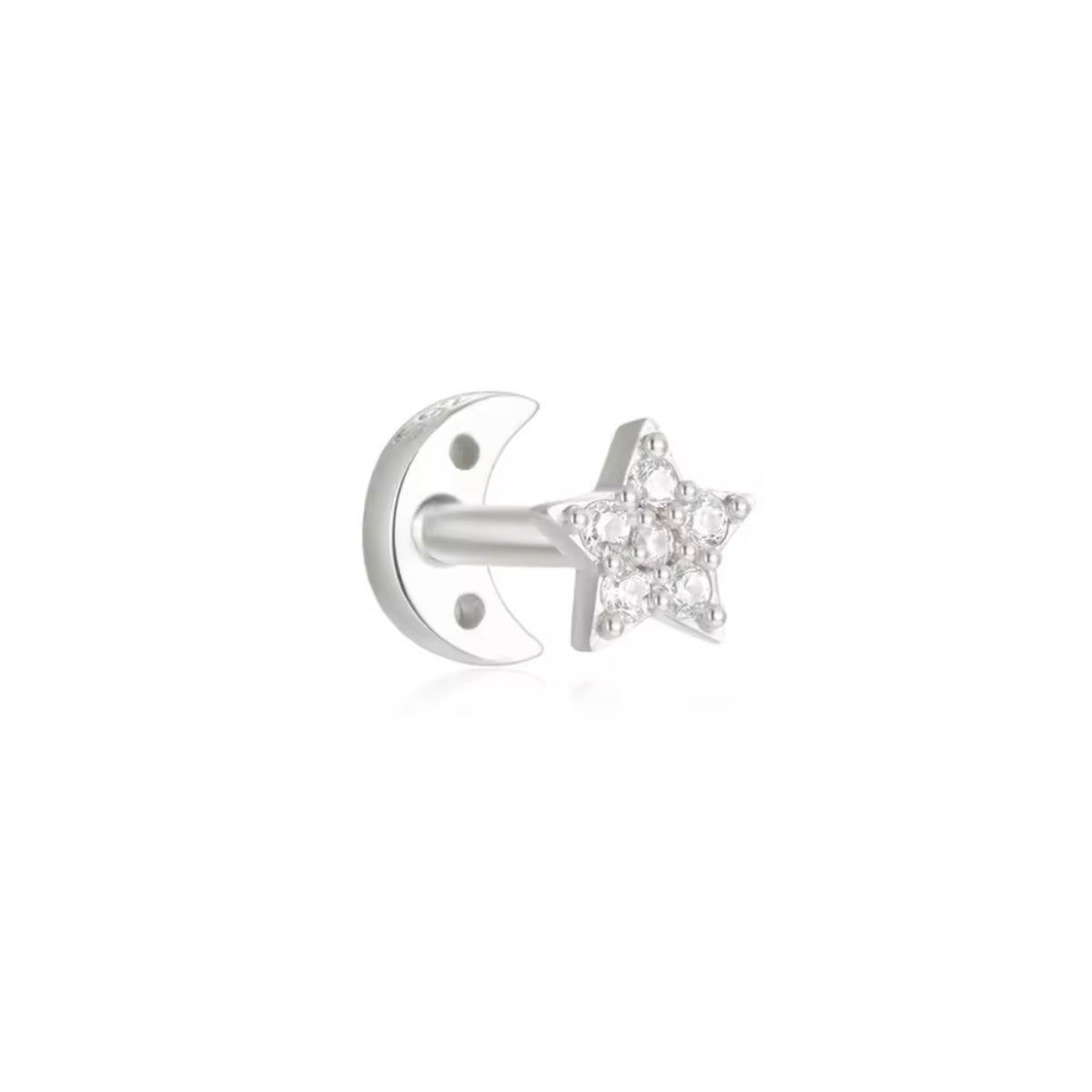 Star & Moon Reversible Flat Back Stud