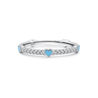 Enamel Hearts Ring