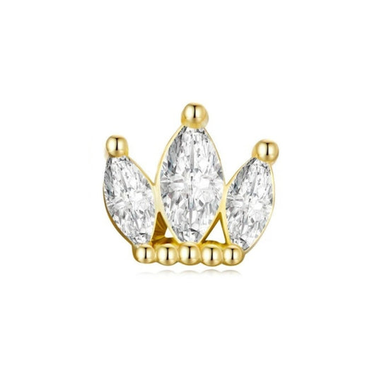 Royal Crown Ball Screw Back Stud