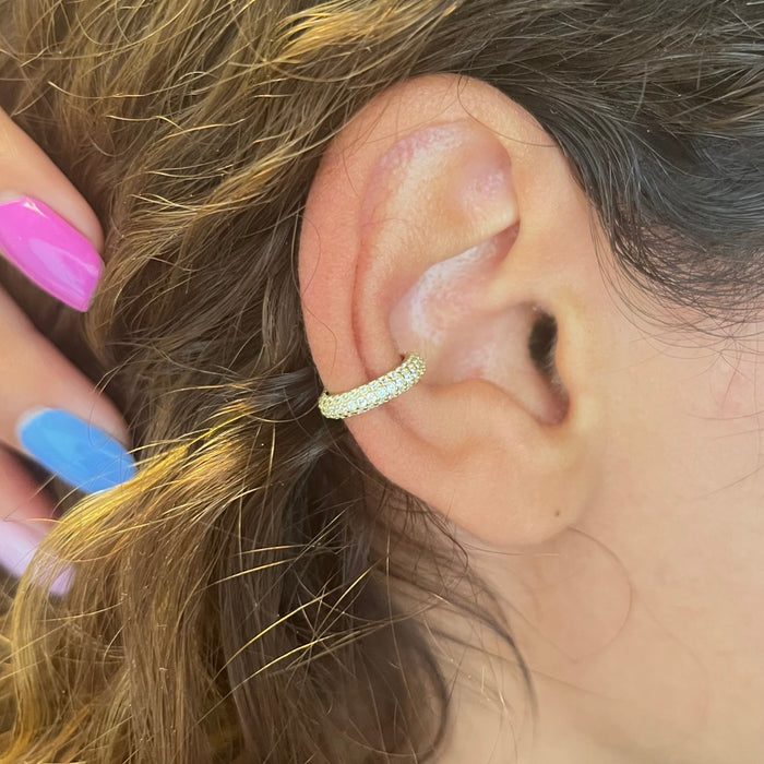 Sparkling C-Shaped Ear Cuff