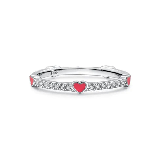 Enamel Hearts Ring