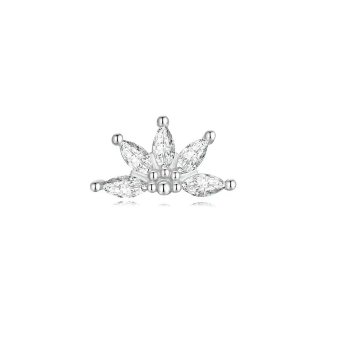 Half Flower Ball Screw Back Stud