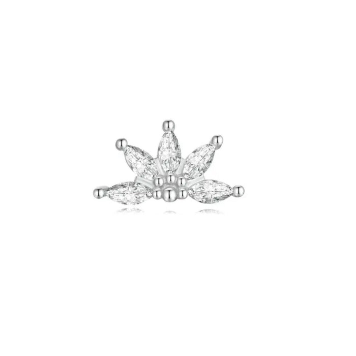 Half Flower Ball Screw Back Stud