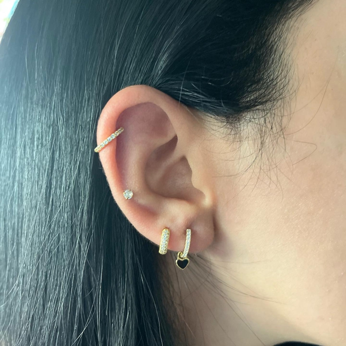Enamel Heart Hoops