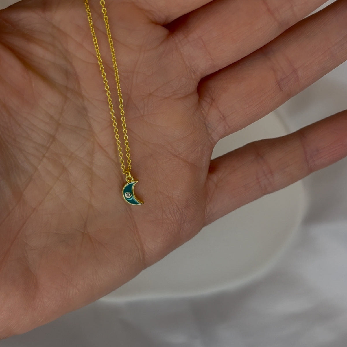 Diamond Moon Necklace