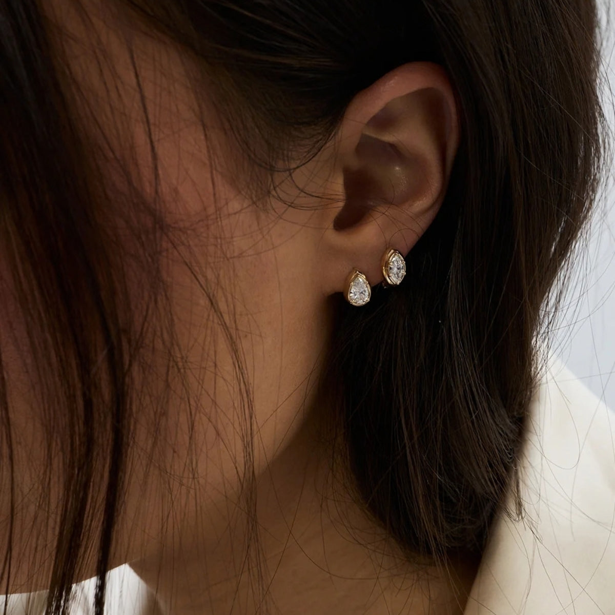 Marquise Diamond Hoops