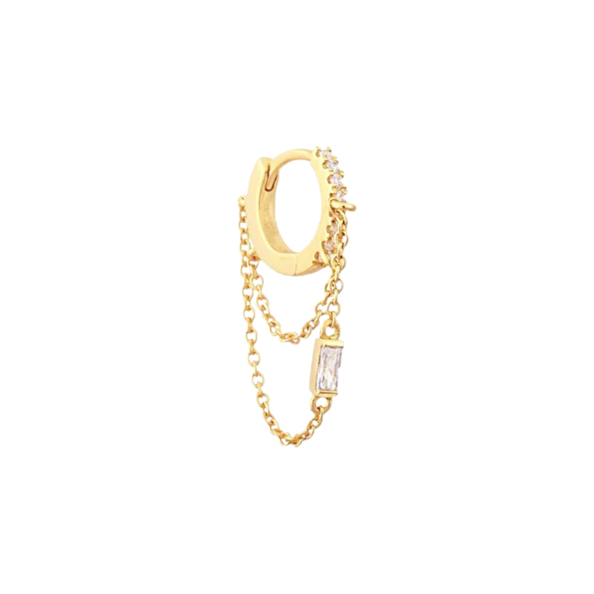 Baguette Chain Hoop