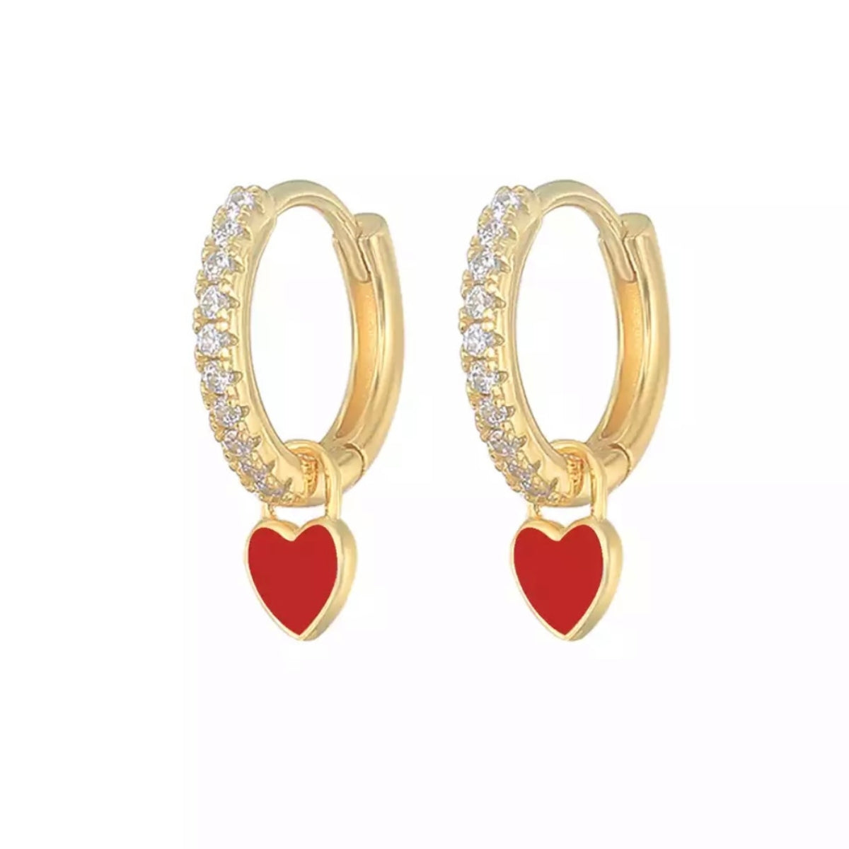 Enamel Heart Hoops