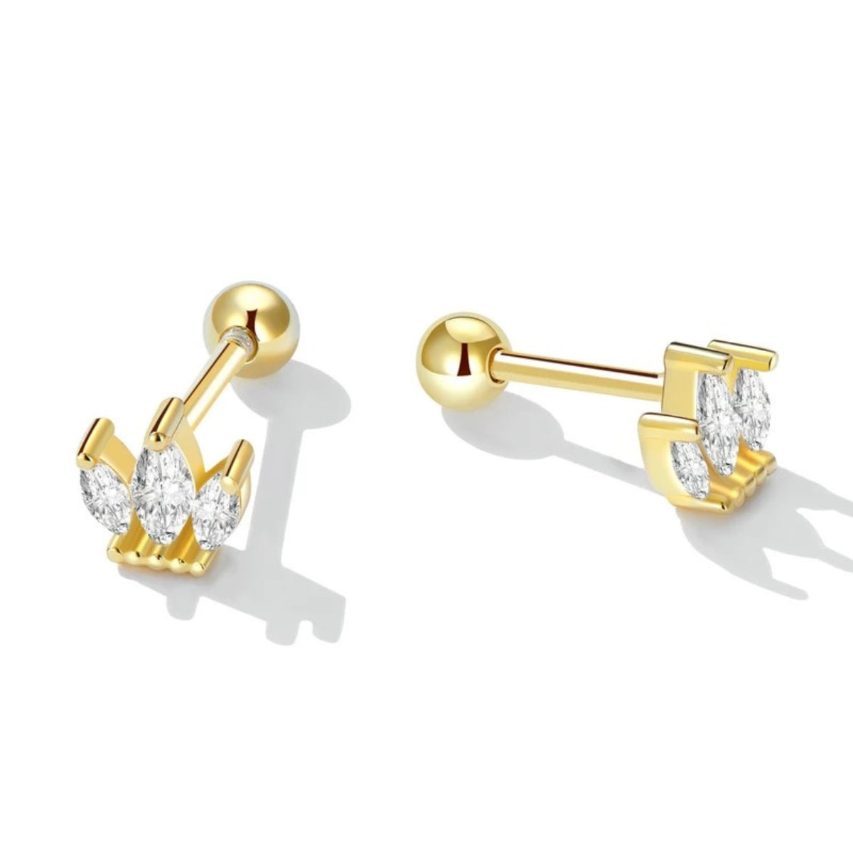 Royal Crown Ball Screw Back Stud