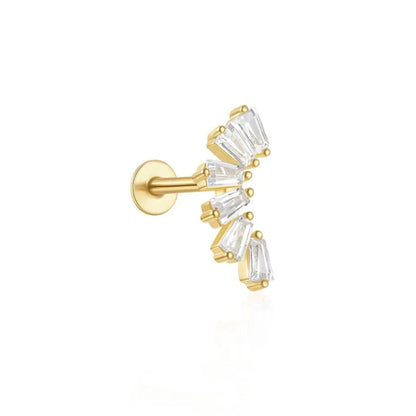 Baguette Bar Flat Back Stud