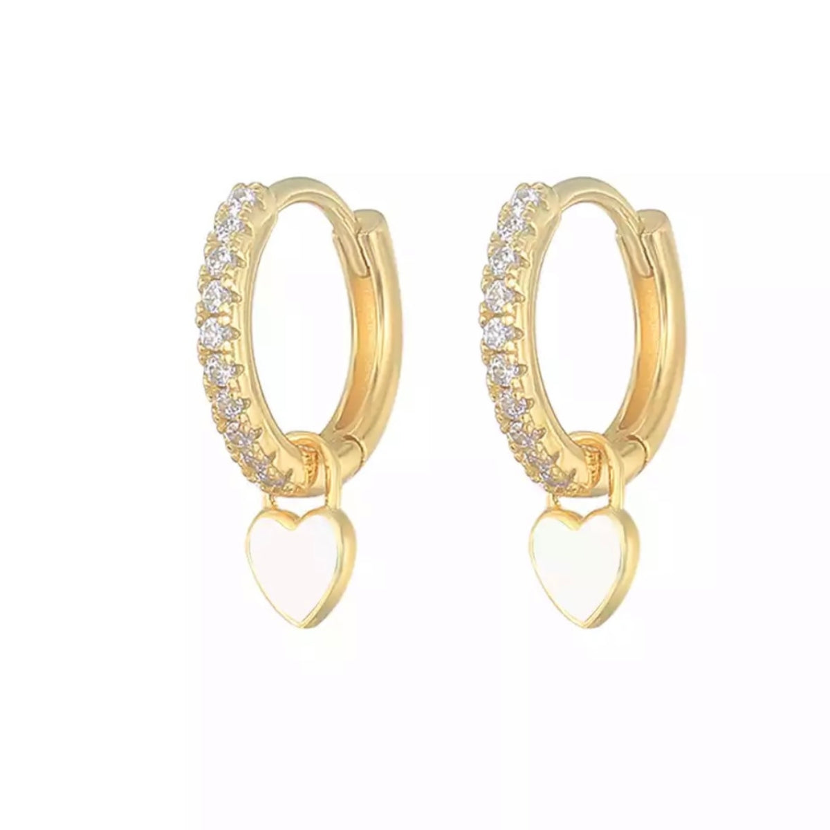 Enamel Heart Hoops
