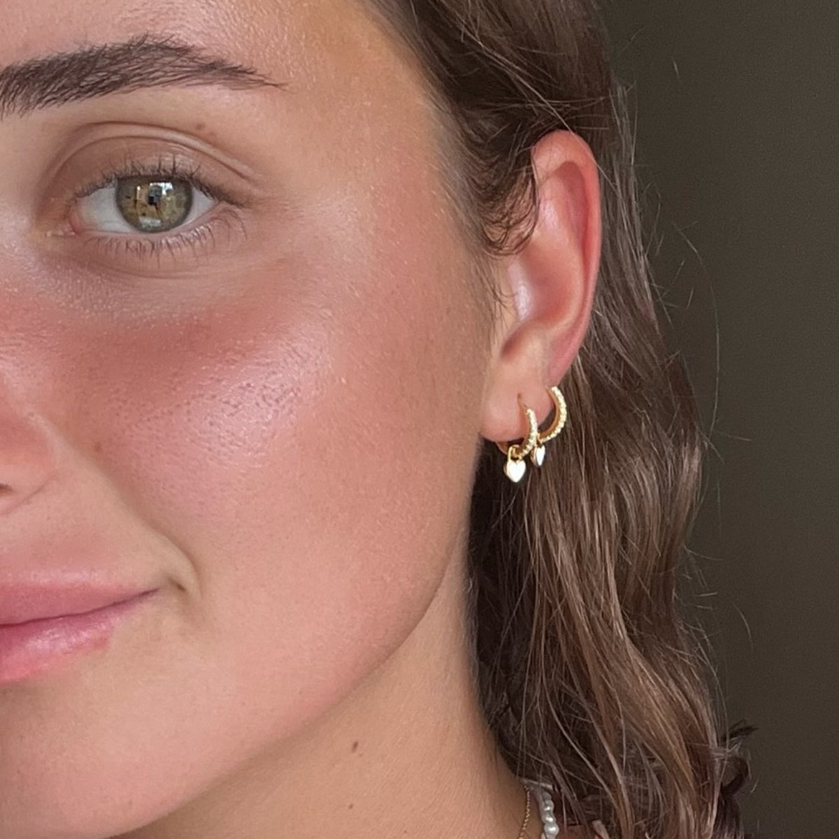 Enamel Heart Hoops