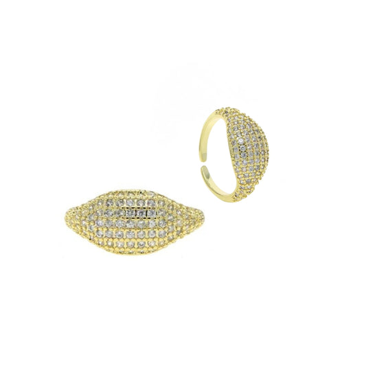 Diamond Dome Pinky Ring