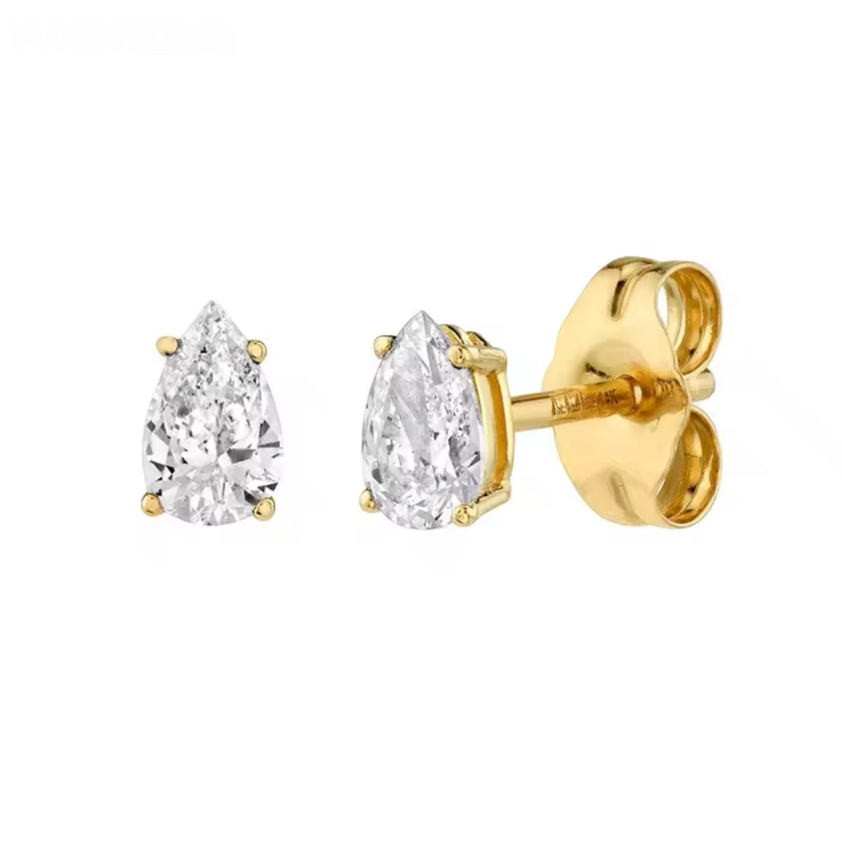 Pear Solitaire Studs