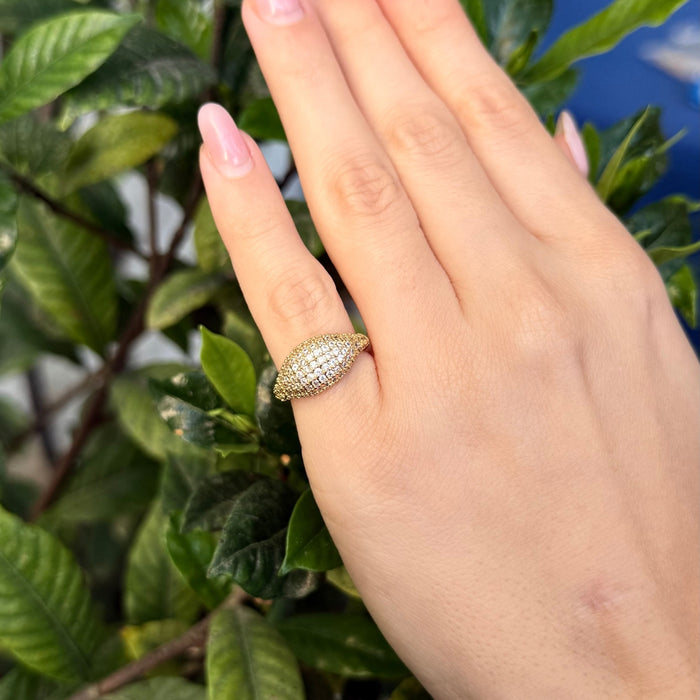 Diamond Dome Pinky Ring