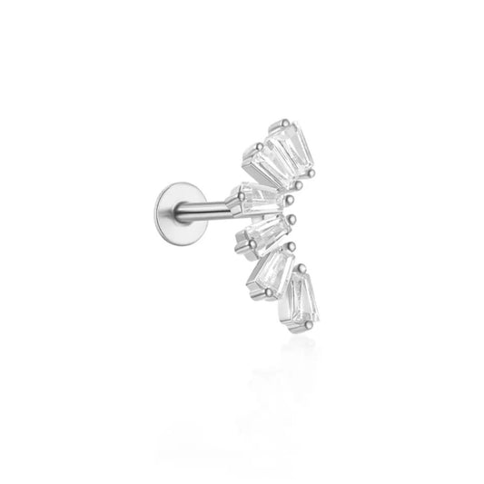 Baguette Bar Flat Back Stud