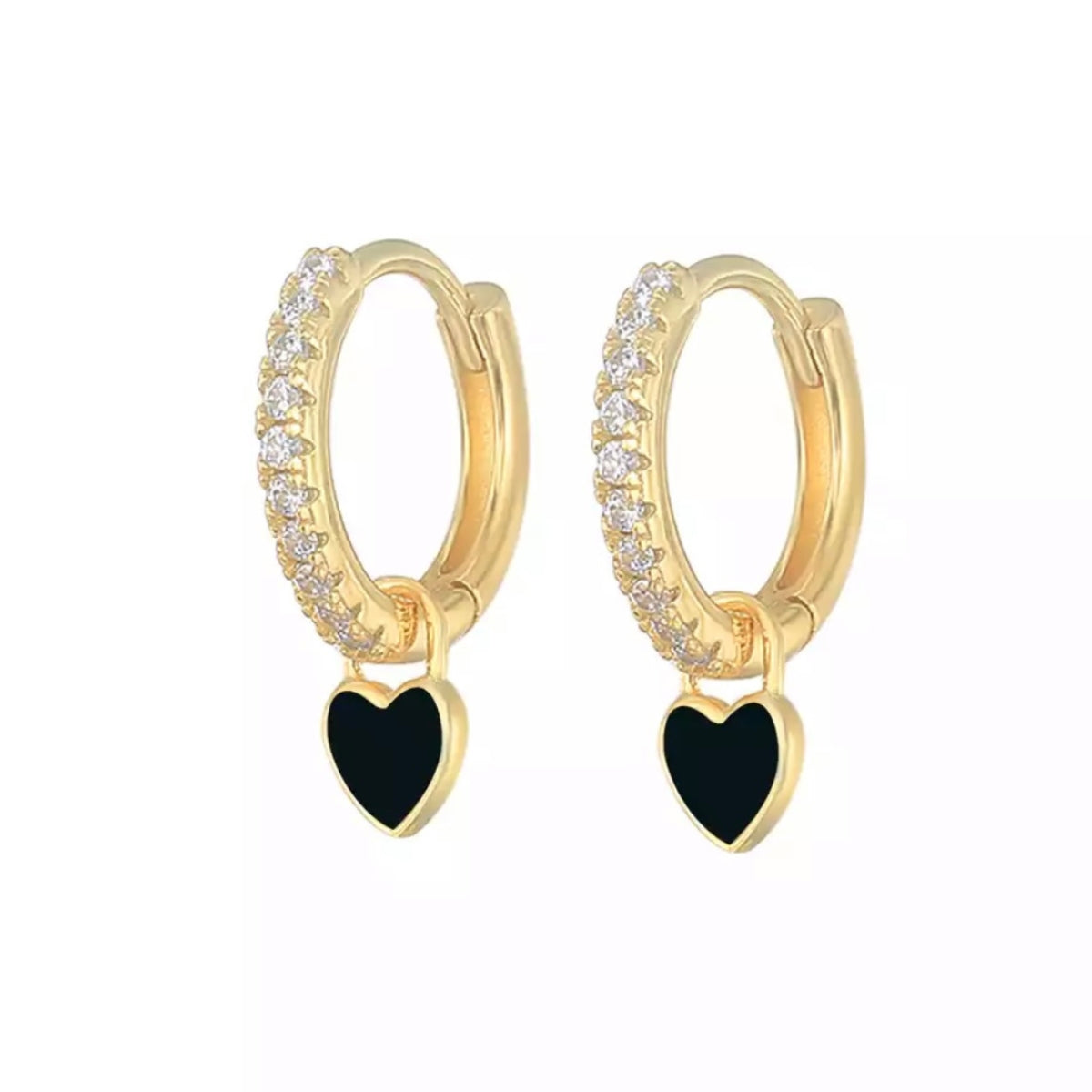 Enamel Heart Hoops
