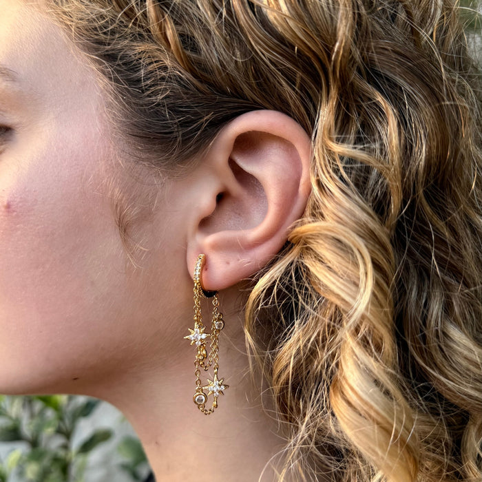 Starlight Chain Hoops
