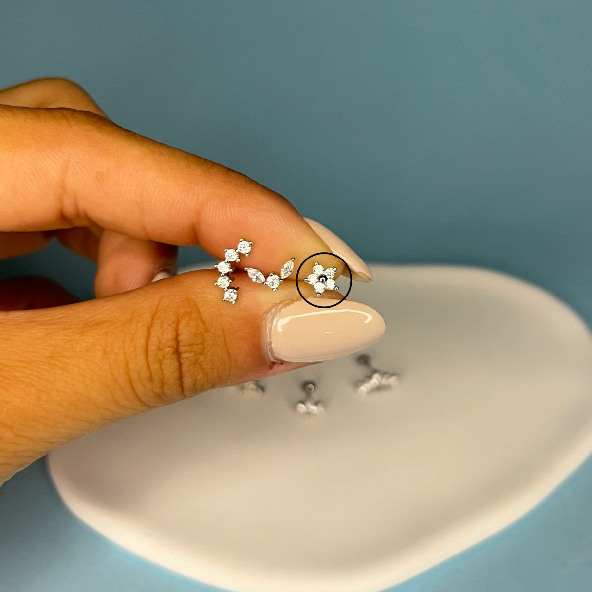 Zirconia Star Flat Back Stud