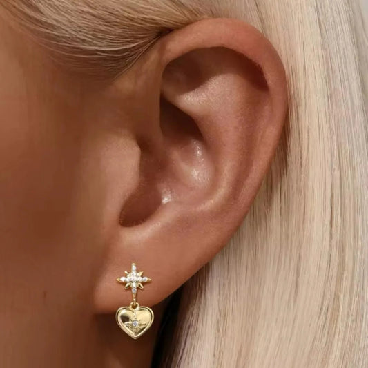 Stardust Heart Studs