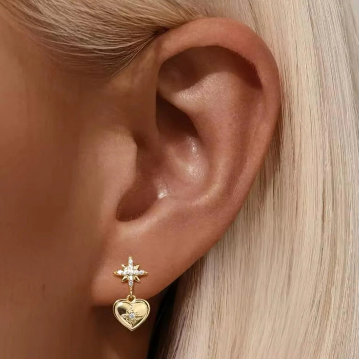 Stardust Heart Studs
